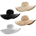 Ayliss Women Floppy Derby Hat Wide Large Brim Beach Straw Sun Cap Black