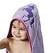 Bluenido Girls Hooded Unicorn Towel 100% Cotton Purple 35 x 35