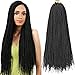 Ronsaen Box Braid Crochet Hair - 22inch 1B Pre-looped Crochet Braids, Box Braid Crochet HairSynthetic Braiding Hair Extensions(22
