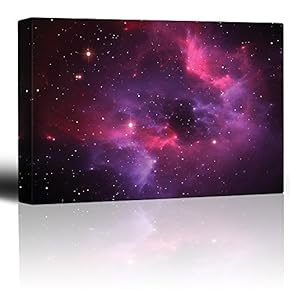 Vibrant Pink and Purple Starry Galaxy - Canvas Art Home Art - 12x18 inches