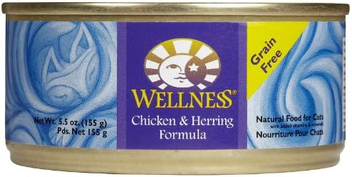 Wellness Complete Health Natural Grain Free Wet Canned Cat Food - Chicken &amp; Herring - 24x5.5oz