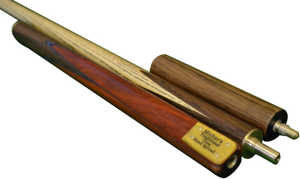 UK SELLER - NEW MICHAEL'S HANDMADE RENGASWOOD AND ROSEWOOD SNOOKER MULTI-SPLICED 3/4 JOINTED SNOOKER CUE