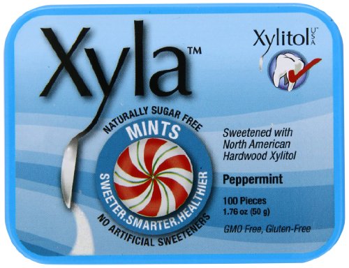 Ricochet Mints with Xylitol, Peppermint, 100-Count Mints (Pack of 6)