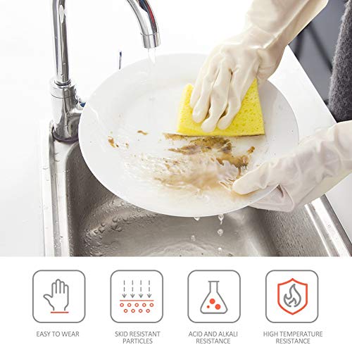 BOOMJOY Cleaning Gloves, Dishwashing Gloves, Reusable Rubber Kitchen