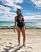 SOCIALA Sexy One Piece Bathing Suits for Womens Strappy Swimsuits Lace up Monokinis Black Medium