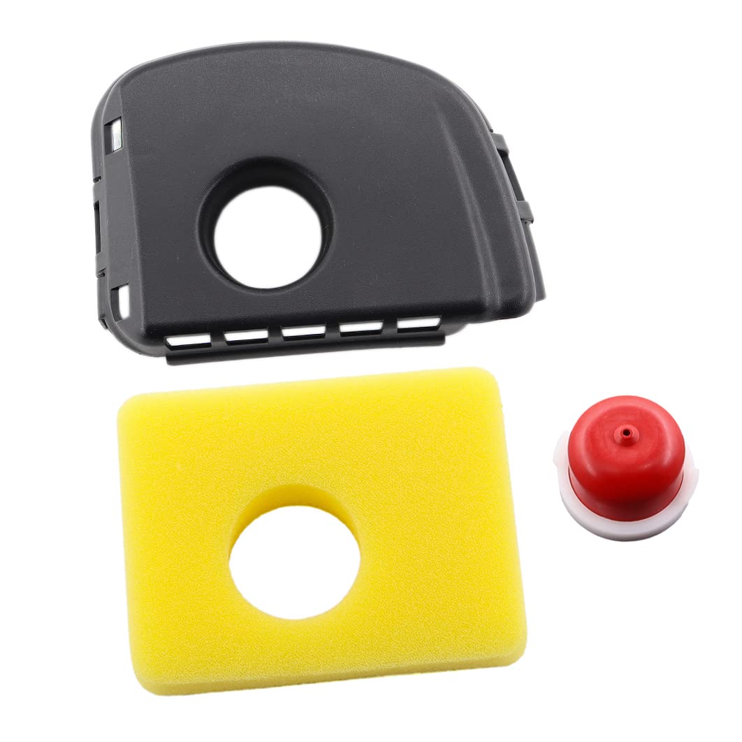 MCHNIC Air Filter Cover Primer Bulb Kit for Briggs & Stratton 300e 450e 500e 550e Series 08P5, 09P6, 09P8 08P502, 08P602 and 08P702 Engines 593228, 799579 Foam Air Filter