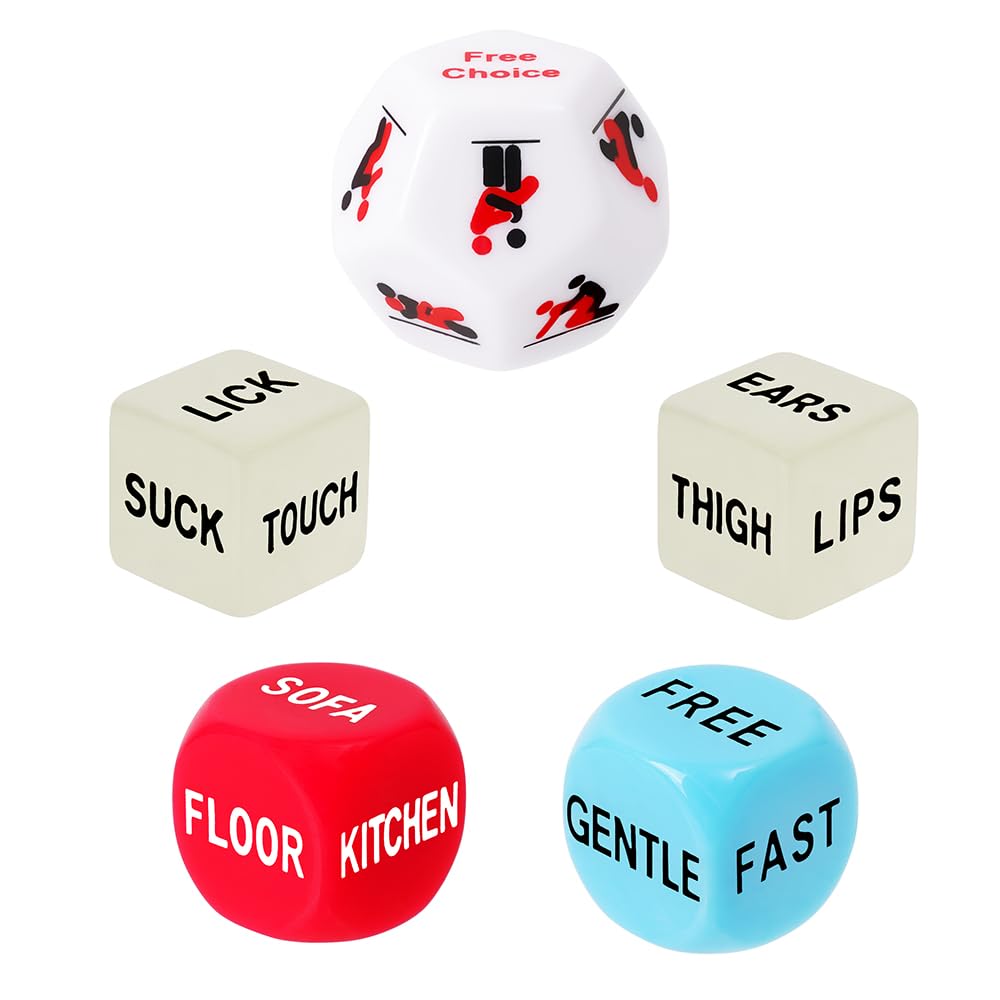 Romantic Naughty Dice Set for Adults Games, Date Night Dice Couples Gift, Fun Night Dating Games for Adult, Love Dice, Valentines Day Gifts for Her Him Men Women Anniversary Couples 8CF7