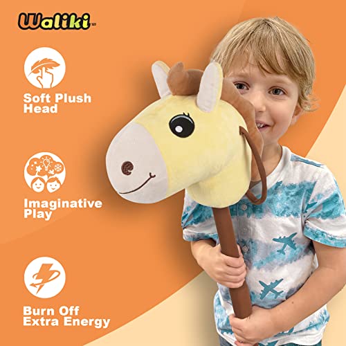 WALIKI Toys Stick Horse Yellow (Plush, for Kids and Toddlers) Toy for 3