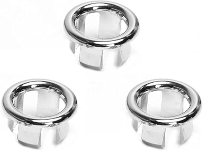 Cretty-Meet 3Pcs Sink Overflow Ring Cap Chrome ABS 22-24mm