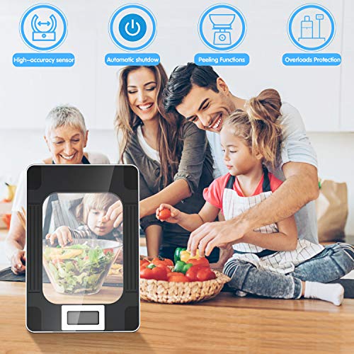 MomMed Food Scale, Digital Kitchen Scale with Highly Sensitive LCD Display for the Exact Gram Size - Professional 33lbs/15KG Baking & Cooling Scale with Large Weighing Surface & Modern Design,1g/0.1oz