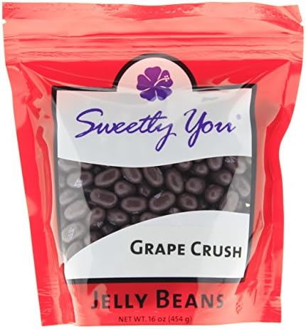 Jelly Belly 16 OZ Grape Crush Flavored Beans. (Approximately One Pound, ~ 1 Pound) bulk jelly beans in a resealable bag.