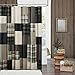 Woolrich Winter Hills Cotton Shower Curtain, Plaid Lodge/Cabin Shower Curtains for Bathroom, 72 X 72, Tan
