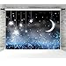 Moon Stars Backdrop for Photography 7x5ft Vinyl Moon Twinkle Little Star in Night Sky Fairytale Background for Kids Birthday Party Banner Decoration Booth Props