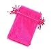 Bezall 100Pcs Organza Bags 4x6 Inch, Hot Pink Small Jewelry Bag Drawstring Mesh Gift Bags Wedding Party Favor Christmas Candy Pouches
