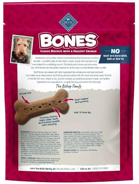 BLUE BUFFALO CLASSIC BONE BISCUITS WITH BEEF LARGE 16 OZ