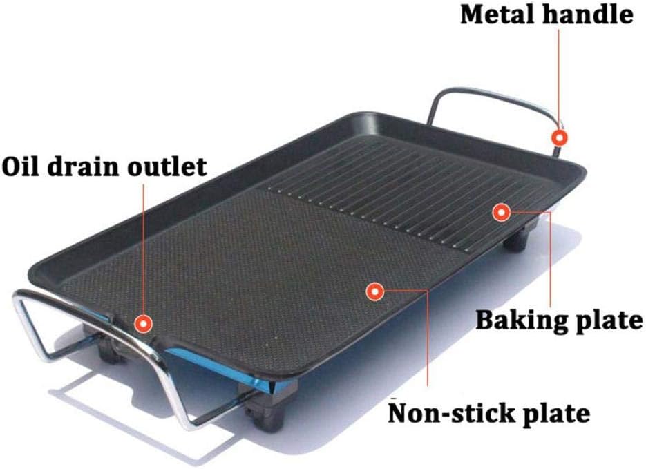 review XTBB Outdoor Barbecue 2000W Electric BBQ Grill Teppanyaki Table Top Non-Stick Griddle M