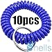 Shells 10PCS Royal Blue Color Soft Highly Spring Spiral Coil Wrist Band Key Ring Chain
