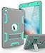 KAKA iPad 9.7 2018 Case,iPad 2018 Case,iPad 9.7 Case -[Heavy Duty]Three Layer Hybrid Shockproof High Impact Resistant Full-Body Protective Case With Kickstand for iPad 9.7 2017/2018 Model,Grey Green