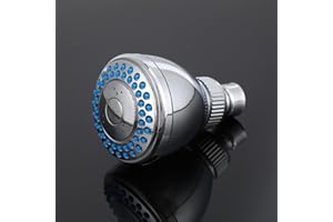 360 Degree Rotatable High Pressure Shower Head, ABS Plastic Construction with Polished Plating Finish, Easy Tool-Free Install