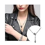 EVBEA Skull Necklace for Women Long Gothic Jewelry Cool Cross Rock Necklaces