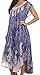 Sakkas 15900 - Bree Long Embroidered Cap Sleeve Marbled Dress - Indigo - OS