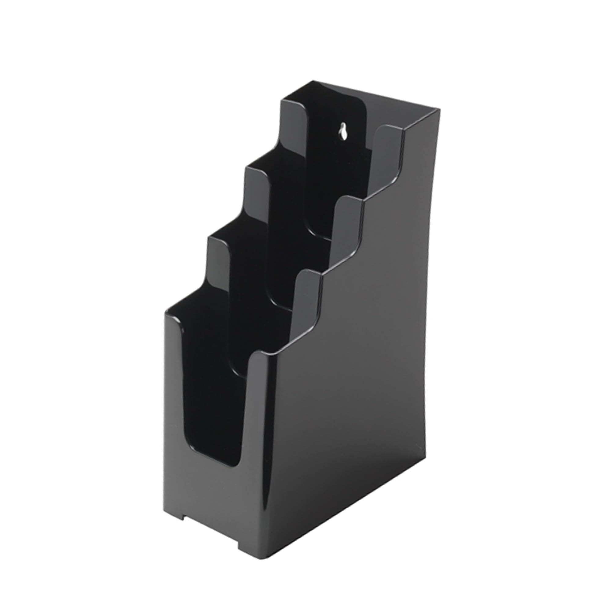 Deflecto Countertop Black 4 Tier 4 Pocket 1/3 A4 (DL Size) Portrait Multi-Tier Literature Holder Magazine File Holder Leaflet Holder Wall Mounting