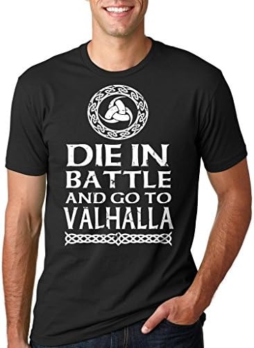 Die In Battle And Go To Valhalla T-shirt Viking Shirt Odin Symbol T-shirt Large Black
