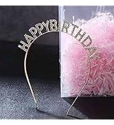 Gortin Birthday Headbands Rhinestones Birthday Crowns for Birthday Party Crystal Happy Birthday T...