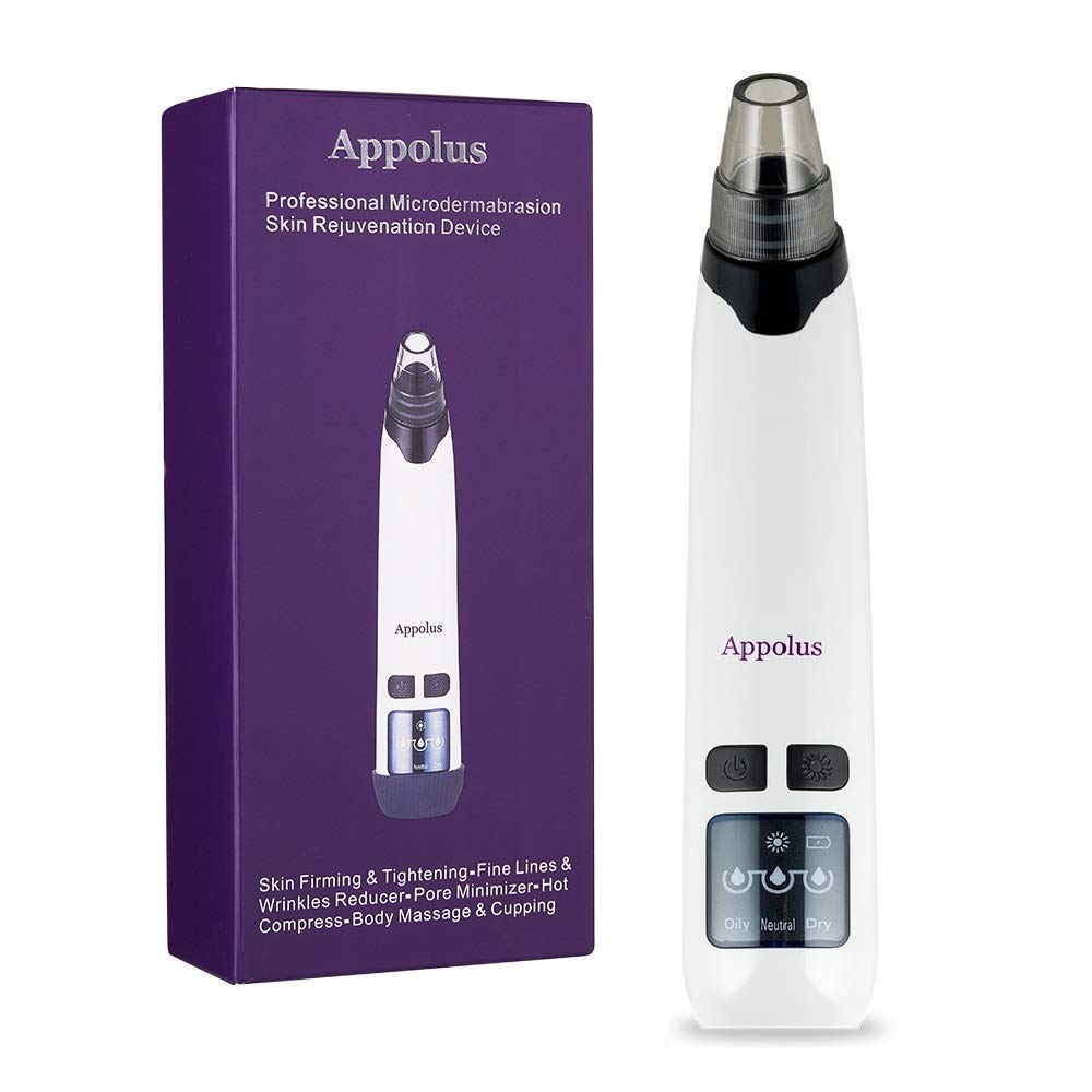 Photo 1 of Blackhead Remover Vacuum - Appolus Premium Pores Cleaner- Facial Body Massage & Cupping - Hot Compress & 4 Vacuum Heads