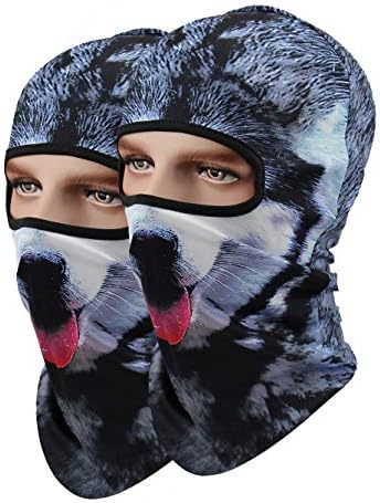 Pack of 2 Breathable Animal Winter Ski Riding Motorcycle Face Cover Mask Balaclava Face Hats