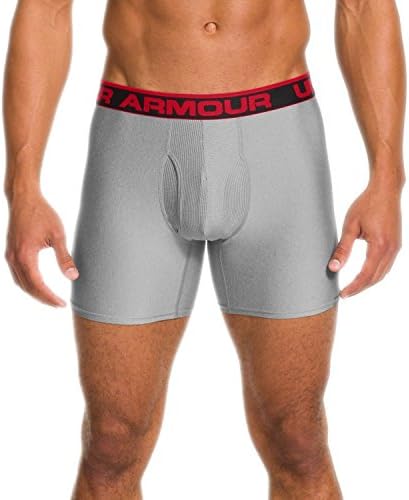 Under Armour Men's The Original 6'' Boxerjock® Boxer Brief, True Gray Heather, Small, 2-Pack