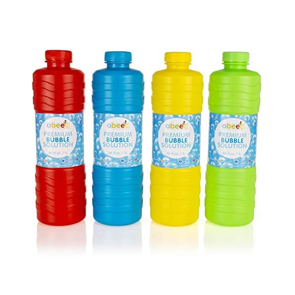 abeec Premium Bubble Solution - 1 Litre of Bubble Mixture with Wand for Bubble Machines - Giant Garden Games Essential…