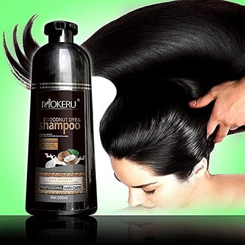 HAIR COLOR DYE SHAMPOO COCONUT MOKERU 3IN 1 LONG LASTING NATURAL BLACK