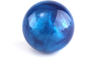Top10 Racing Marble Style Round Ball Gear Shift Knob with Adapters Universal Car Shift Knob Adapter Acrylic Stick Shift Knob Fit for Most Transmission Vehicles (Dark Blue)