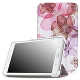 MoKo Samsung Galaxy Tab A 7.0 Case - Ultra Lightweight Slim-Shell Stand Cover Case for Samsung Galaxy Tab A 7.0 Inch Tablet 2016 Release(SM-T280 / SM-T285 Version ONLY), Floral Purple