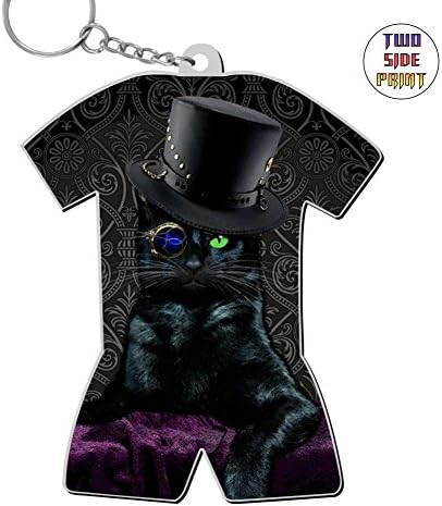 Creative Unique Steampunk Cat Key Ring Key Chain