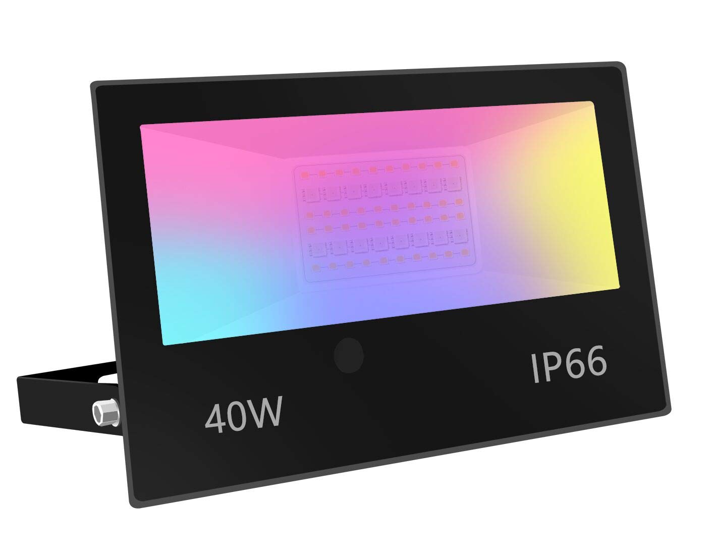 JayoolLED Floodlight Outdoor 500W Equivalent 5000LM, Smart RGB Flood Lights with APP, Colour Changing - Warm White 2700K - Timing - Scene- IP 66, UK 3-Plug, 1 Pack