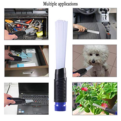 PetOde Universal Dusty Brush Vacuum Attachment Duster Cleaning Tool Vacuum Duster Attachment with Universal Adapter Handy Flexible for Keyboards, Drawers, Cars, Corners, Vents, Furnitures - Thumbnail 6