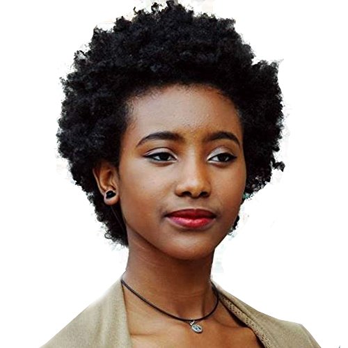 Human Hair Afro Kinky Curly Lace Front Human Wigs For Women Short Curly Full Lace Wig With Baby Hair (8inch, 150% density Full lace wig)