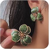 Flower Studs Earring Vintage Unique Enamel Floral Studs Earring Elegant Geometric Summer Boho Jewelry Gifts