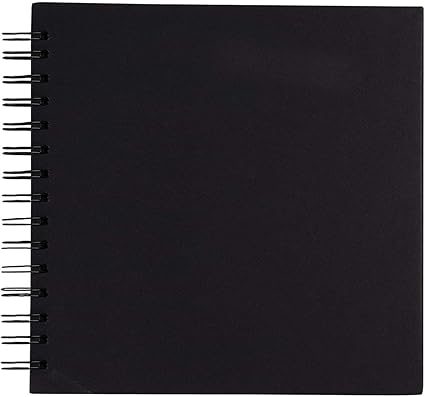 Amazon Co Jp ハードカバースクラップブック 空白ウェディングゲストブック フォトアルバム 正方形スパイラル綴じ段ボールカバー スケッチブック 子供用diyクラフト 日記帳 ブラック 40シート 8 X 8インチ 文房具 オフィス用品