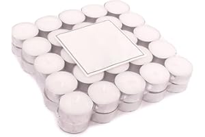50 Pcs Tea Light Candles Tealights for Wedding Parties Special Occasions, White