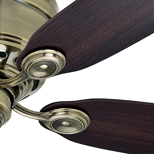 Hunter Fan 42" Low Profile Antique Brass Finish with Dust Armor Protected Dark Reversible Blades (Certified Refurbished)