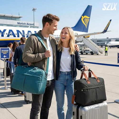 SZLX Travel Bag 40x20x25 for Ryanair,Weekend Luggage Tote Bag 40x30x20 for Women,Waterproof Sport Bag for Gym,Swimming Bag for Beach, F4-Peacock Blue, Sporty