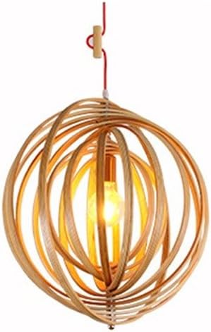 Moderno simple Creative esférica araña de madera salón restaurante