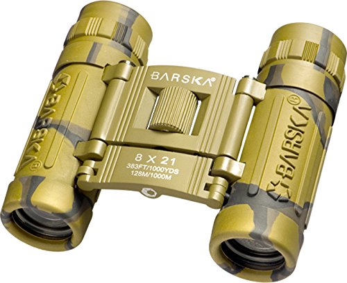 BARSKA AB10117 8X 21mm Lucid View Binoculars, Camo Frame, Blue Lens, Left/Right