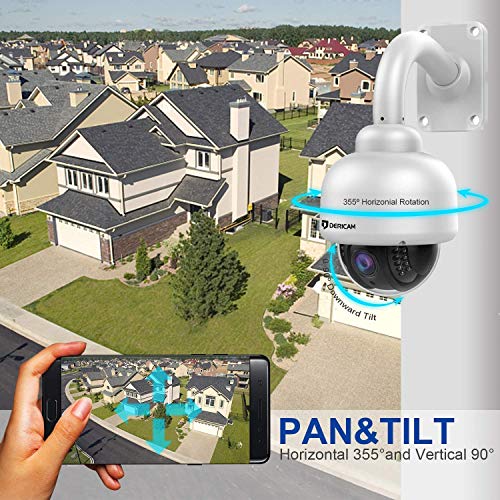 Dericam Outdoor Wireless Security Camera,Outdoor PTZ Camera,Crystal Full HD 1080P,4 X 0ptical Zoom,Auto Focus,Pre-Installed 32GB Memory Card,S2-32G White