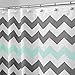 iDesign Chevron Shower Curtain, 54 x 78, Gray/Aruba