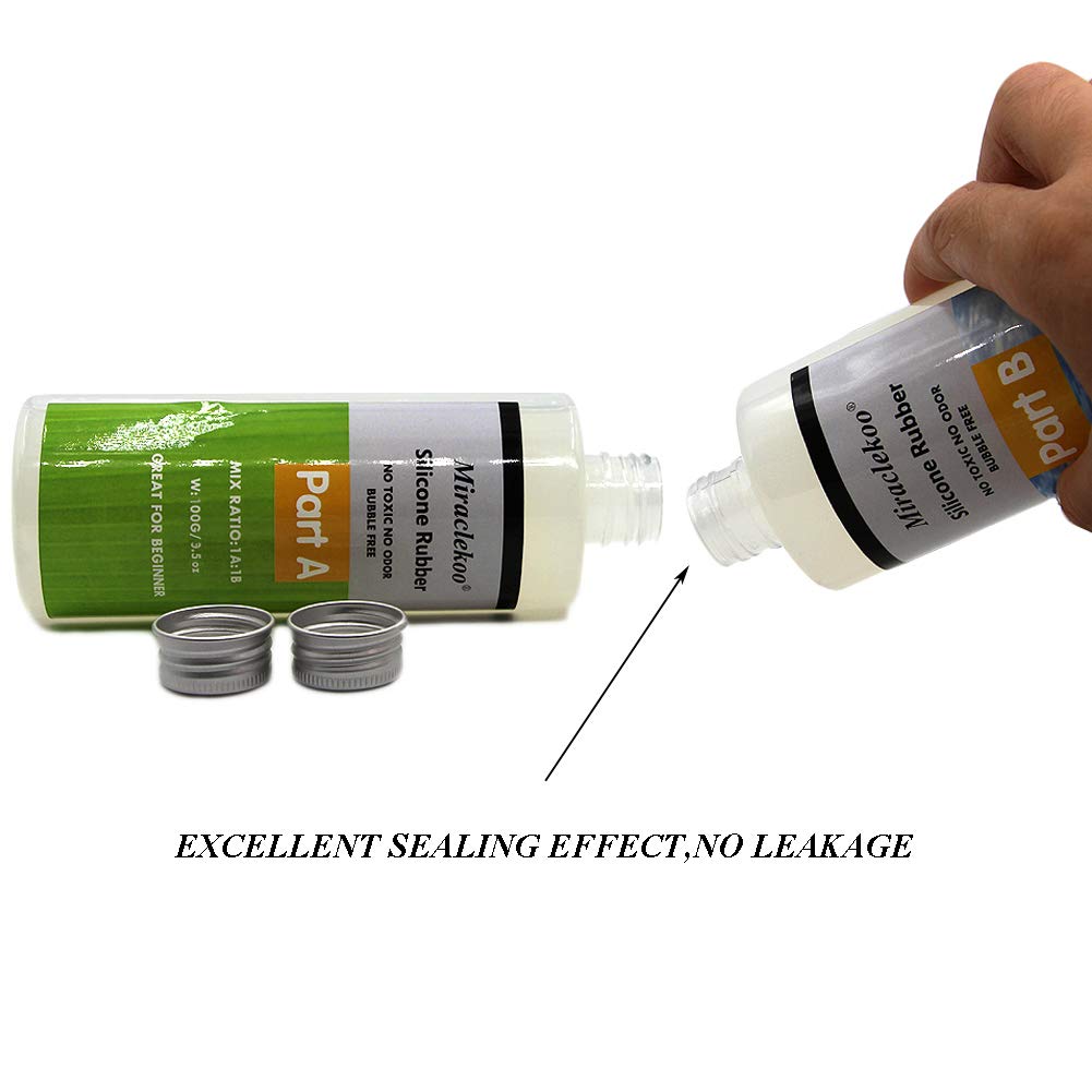 Silicone Mold Making Kit Liquid Silicone Rubber 15A Platinum Silicone Translucent Mold Making Silicone for Casting Resin Molds, Silicone Molds (7 oz)