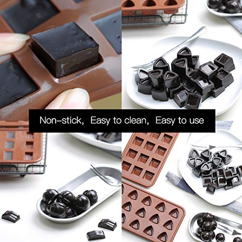 Aokinle Silicone Chocolate Molds,Candy Molds-5 Pack,Mini Baking Molds Non Stick,Ice Cube Tray,BPA Free Candy Making Mold